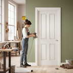 Premium Internal White Textured 4 Panel Square Top Door - Fully Finished for Easy Installation