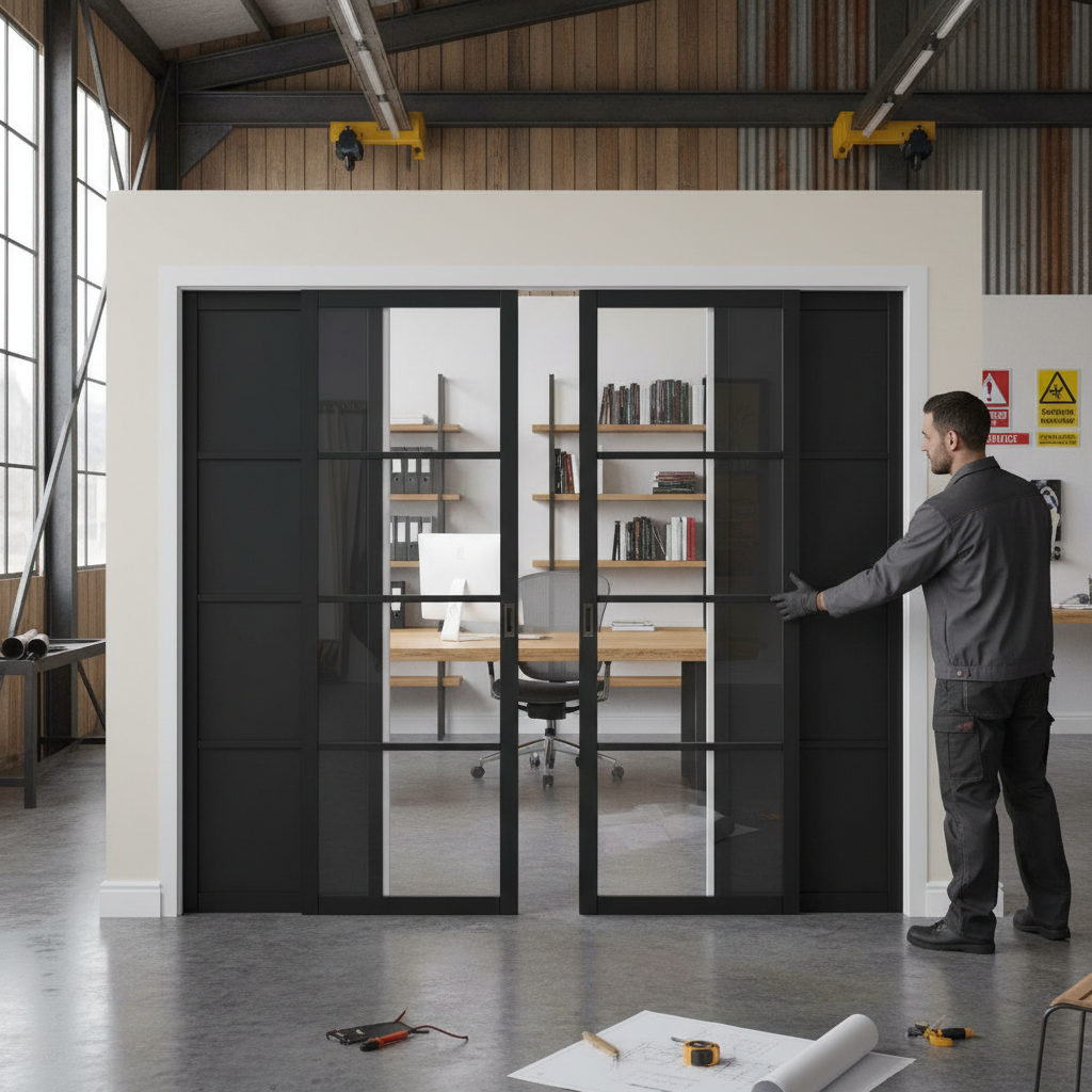 Premium Heavy Duty Sliding French Doors with Fixed Panels for Modern Spaces - Clear Glazed Design