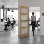 Premium Contemporary 4L Oak Internal Glazed Door with Frosted Glass for Modern Interiors