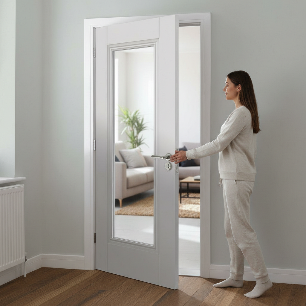 Premium Clear Glazed Internal Door with Decorative Mouldings for Enhanced Light and Style