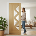 Premium 5L Internal Door with Clear Toughened Glass and Solid Core - Fully Finished with Bespoke Sizing Options