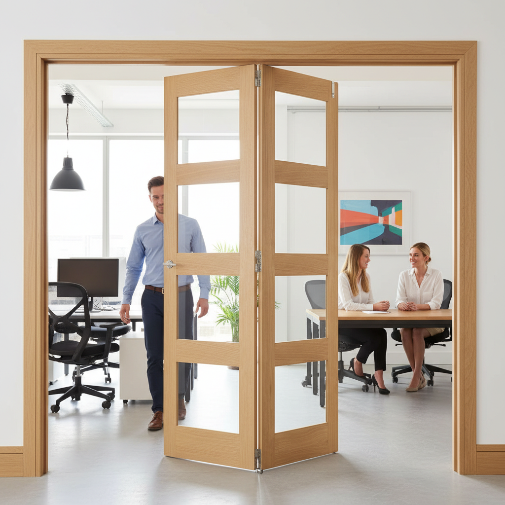 Premium Clear Glazed Room Divider with Top Hung Mechanism for Flexible Space Solutions