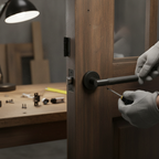 Premium Round Rose Lever Door Handle Set in Matt Black - Modern Design with Ergonomic Comfort and Secure Locking