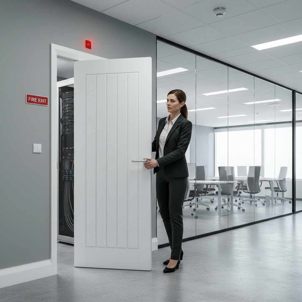 Premium Internal White Primed Fire Door FD30 with Solid Core and 10-Year Warranty