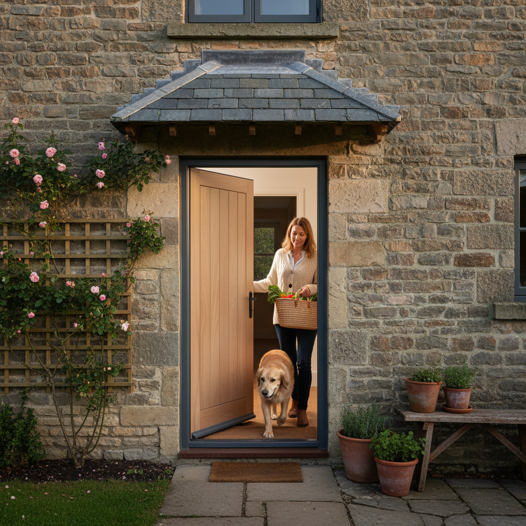Premium Unfinished Hardwood External Door with Solid Core Construction and Customizable Finish Options - Image 2