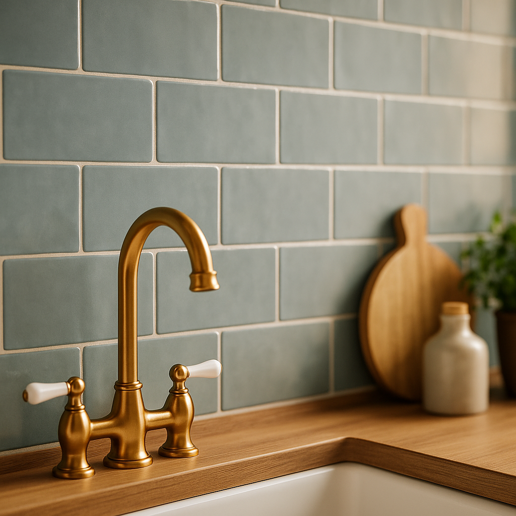 Glossy Duck Egg Ceramic Wall Tile - Smooth Finish for Elegant Interiors - detail view