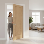 Internal Oak Unfinished Pattern 10 1 Panel Pair Door Set - Customizable Elegant Design for Modern Interiors - Image 2