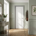 FD30 Fire Door, White Internal, 2 Panel Classique Design, Moulded Textured