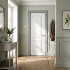 FD30 Fire Door, White Internal, 2 Panel Classique Design, Moulded Textured