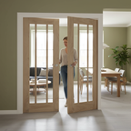 Premium Oak Room Divider with Matching Frame - External Dimensions 80" x 49" for Enhanced Privacy and Aesthetic Appeal