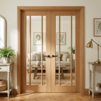 Internal Oak French Door Unfinished 3 Light Glazed Toledo Design
