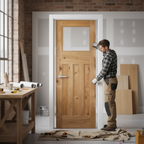 Premium Internal Rustic Oak Fully Finished Clear Glass Door for Modern Interiors