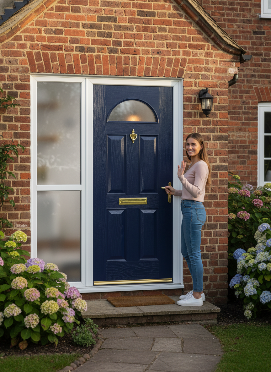 Premium External Glazed Fire Door Set with Sidelight - 30 Minute Fire Resistance, Multipoint Locking System, and Custom Color Options