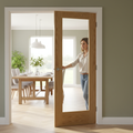 Premium Clear Glazed Internal Door with Toughened Safety Glass and A-Grade Oak Veneer