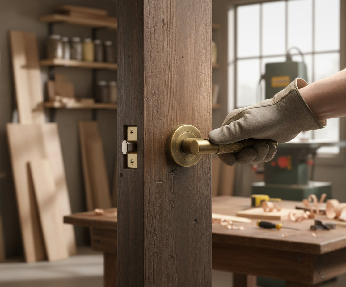 Premium Round Rose Lever Door Handle Set - Elegant Matt Bronze Finish for Internal Use with Comfortable Grip