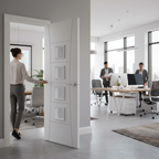 Premium Internal Clear Glazed Door with White Primed Finish and Toughened Glass for Modern Interiors