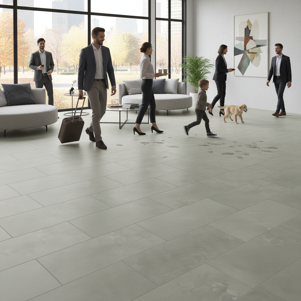 Premium 5.5mm Stone Embossed UV Coated Rigid Core Vinyl Flooring with Pre-Grouted Bevel Edge for Residential and Commercial Use