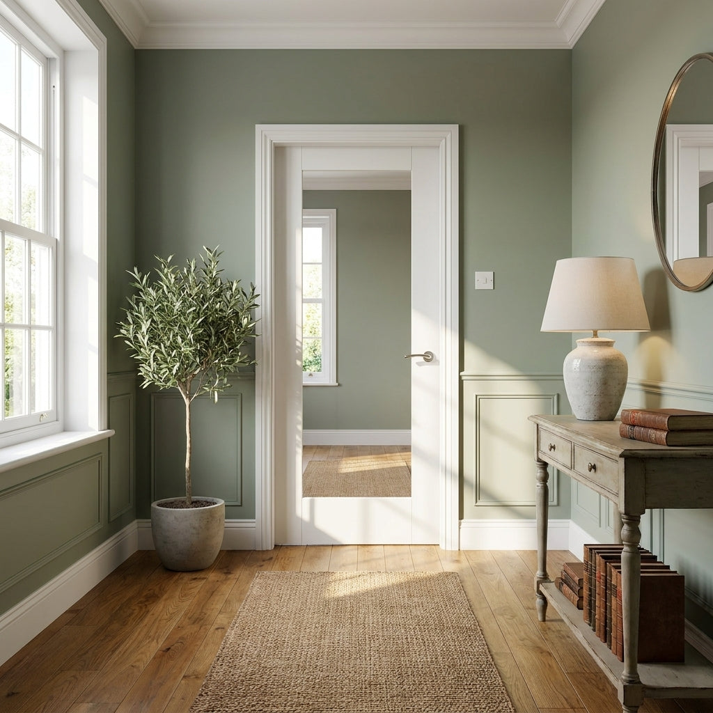 FD30 Fire Door with Clear Glass, Internal, Primed Finish, White, Solid Core