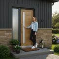 Premium External Oak Door with Frosted Double Glazed Panel and Engineered Construction for Strength and Stability