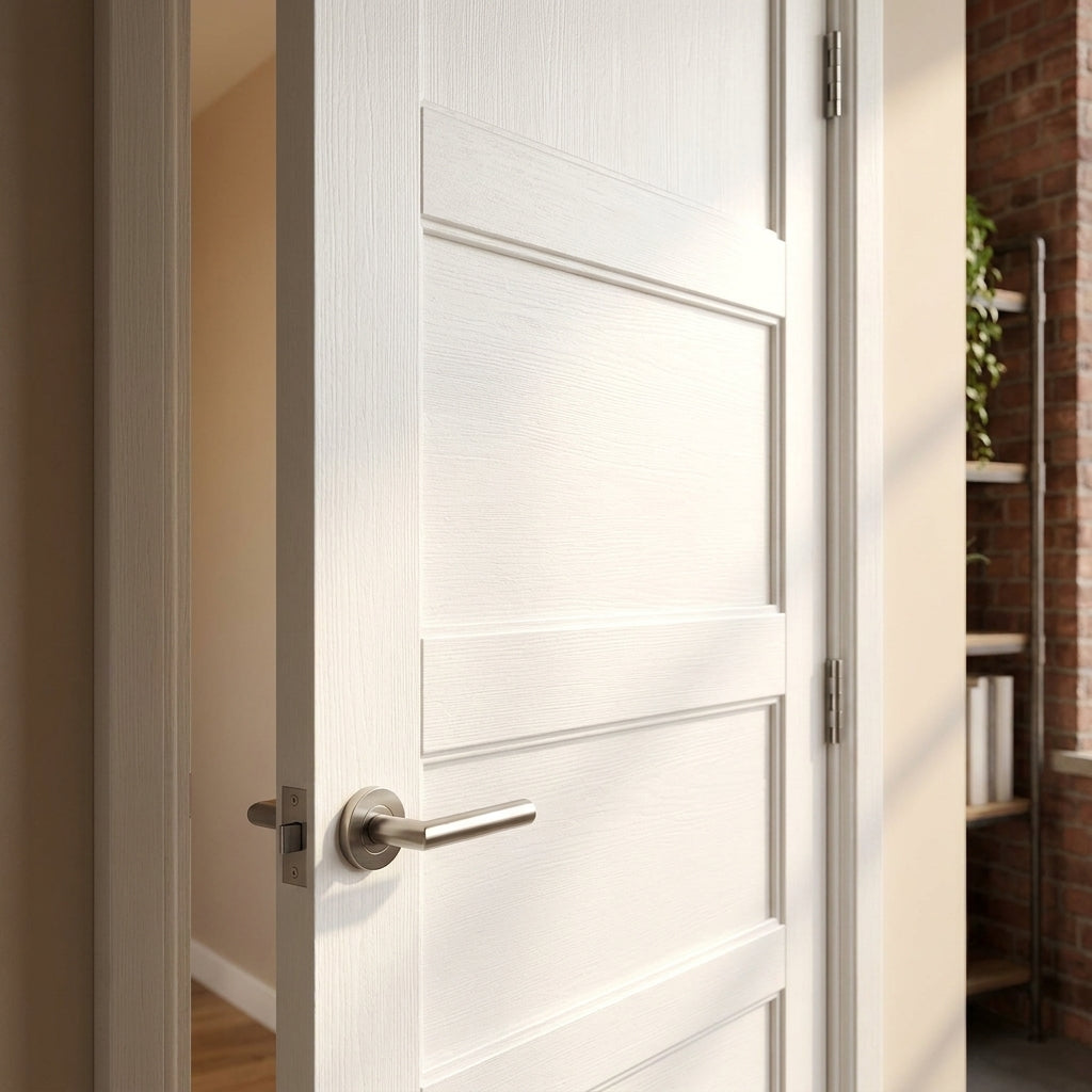 Internal Primed 4 Panel Studio Industrial Door - detail view