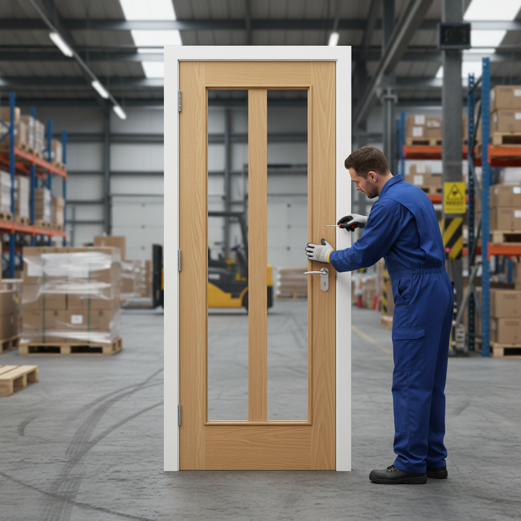 Premium Custom Made Oak Fully Finished FD30 Clear Glazed Fire Door for Bespoke Applications