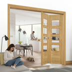 Premium Clear Glazed Folding Room Divider with Top Hung Mechanism and Customizable Configurations