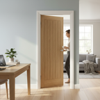 Premium Essential Oak Interior Door with 20mm Lippings and Classic 6-Panel Design for Home Renovations