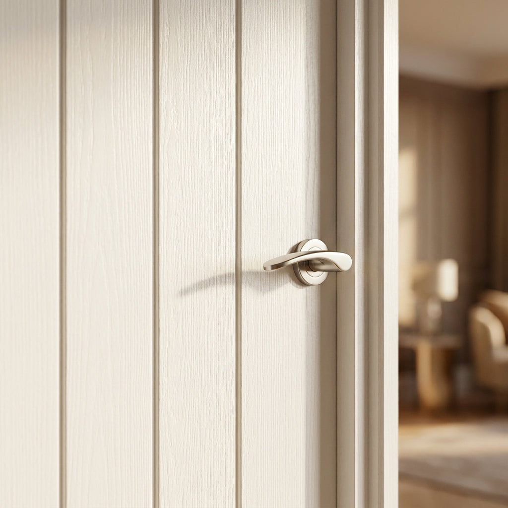 Cottage Door, Internal, Primed Finish, White, Semi-Solid Core - detail view