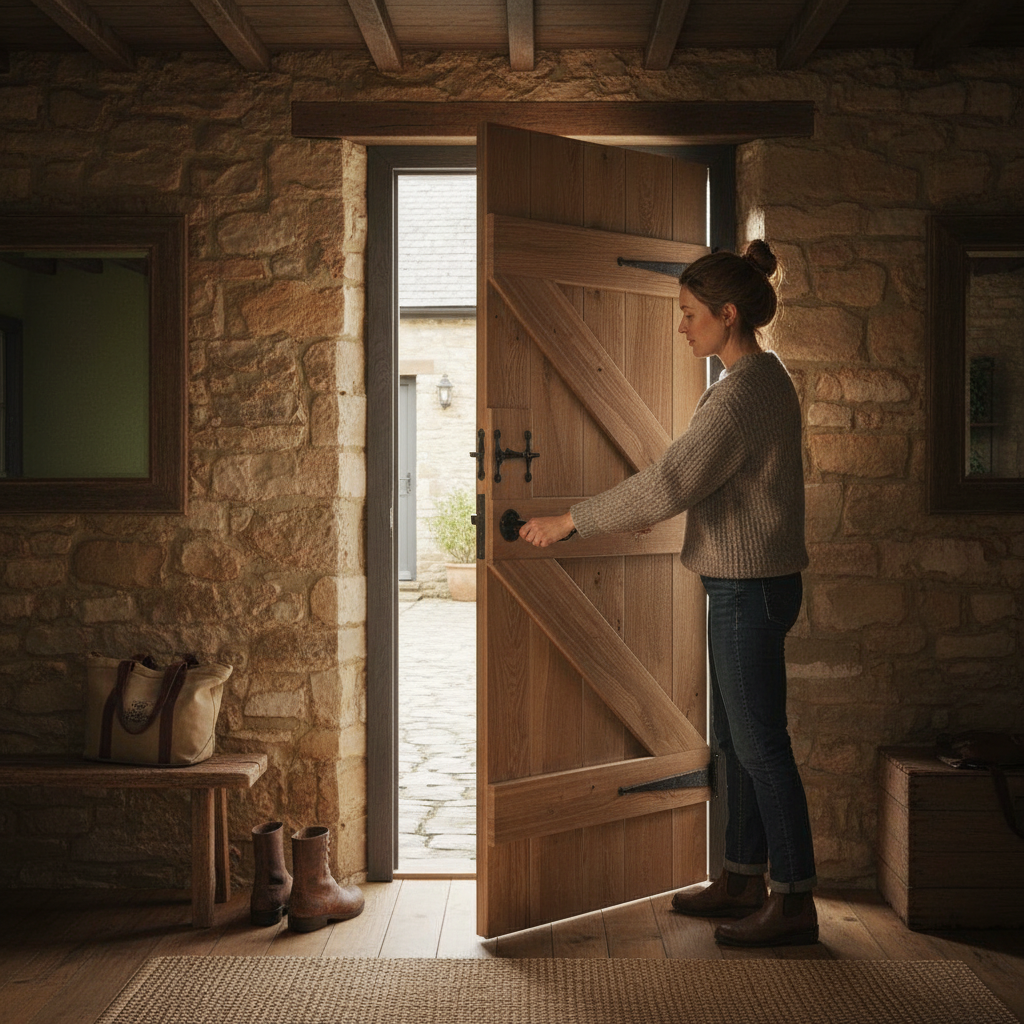 Premium Solid Oak Internal Unfinished Rustic Made-to-Measure Ledged Door for Customizable Home Solutions