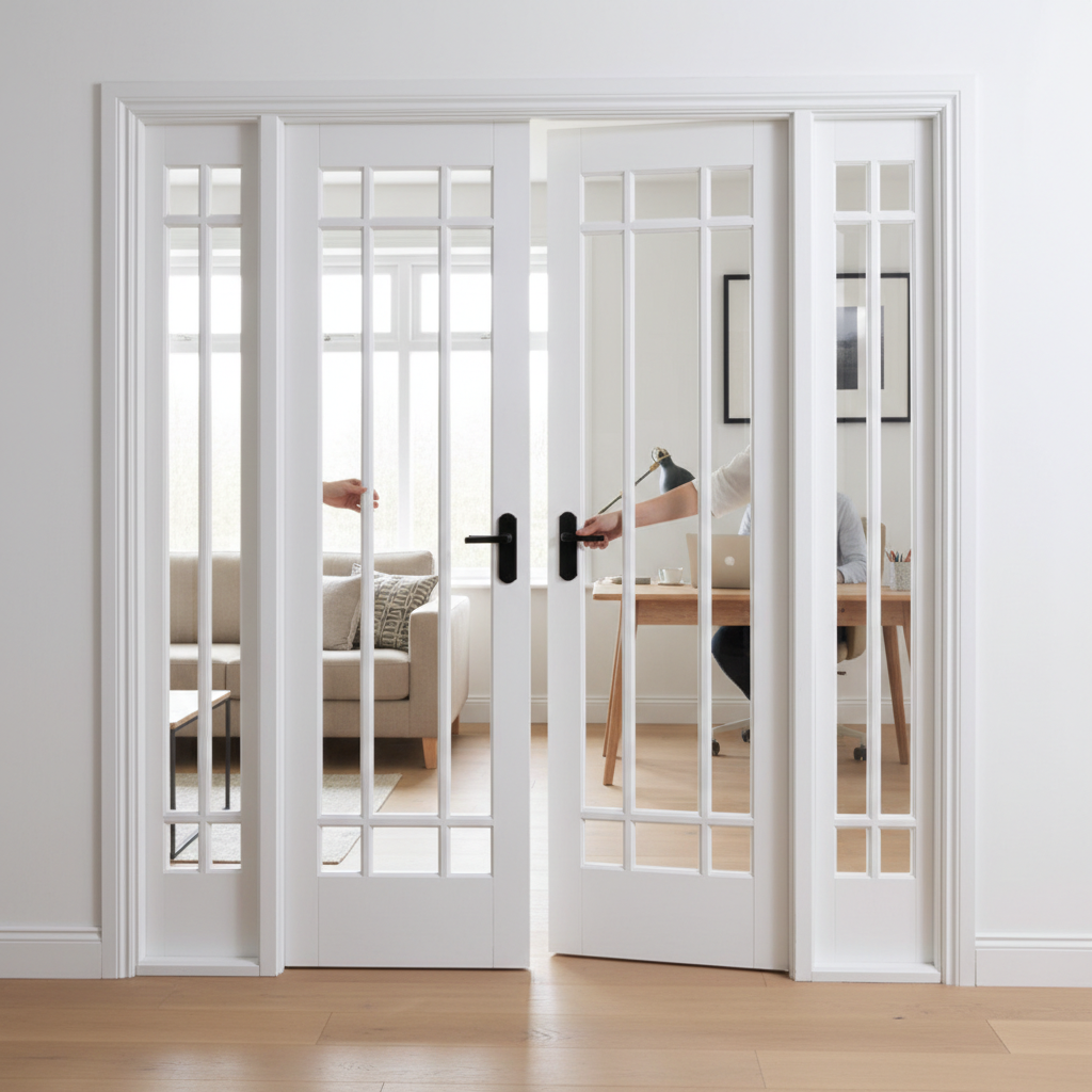 Premium Internal Room Divider Pair - 80" x 75" Dimensions, Durable Construction, Moisture-Resistant Finishing