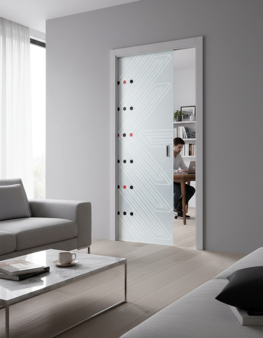 Premium Frameless Satin Glass Door with Easy-Clean Finish and Custom Sizes Up to 1026mm x 2040mm