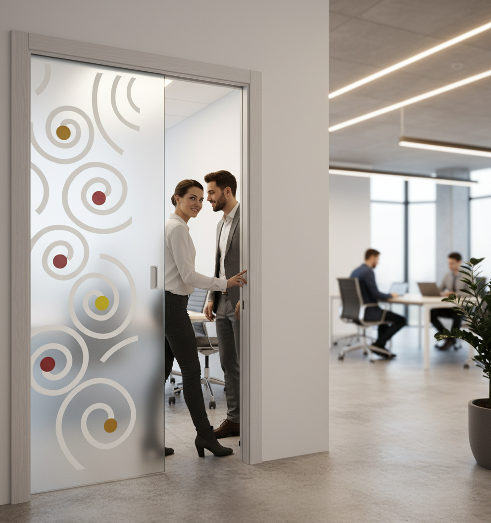 Premium Satin Glass Sliding Door System with 10mm Frameless Glass and 100mm Jambs for Modern Spaces