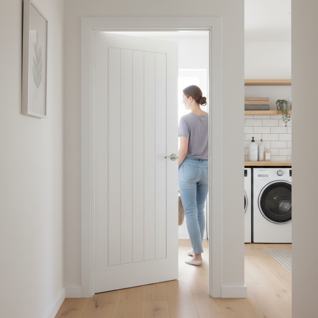 Premium Internal Moulded Smooth Cottage 5 Panel Door - White Primed Finish, Classic Design, Durable Construction