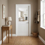 Made-to-Measure White Internal Cottage Door with 1 Light Clear Glass Panel, Primed Finish