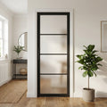 Internal Jet Black Door with Fully Finished 4 Light Obscure Glass Design