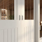 Internal Cottage 1 Light French Door with Clear Etched Glass, White Primed - detail view