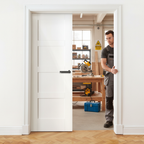 Premium Internal White Primed Shaker 4 Panel Pair Door Set - Classic Design with Minimalist Elegance and 35mm Thickness
