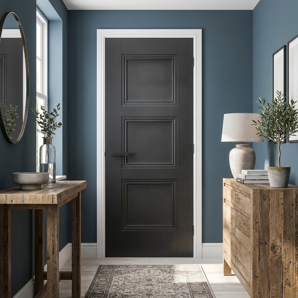 Internal Black Elegance Ripley Door Fully Finished Solid Engineered Timber