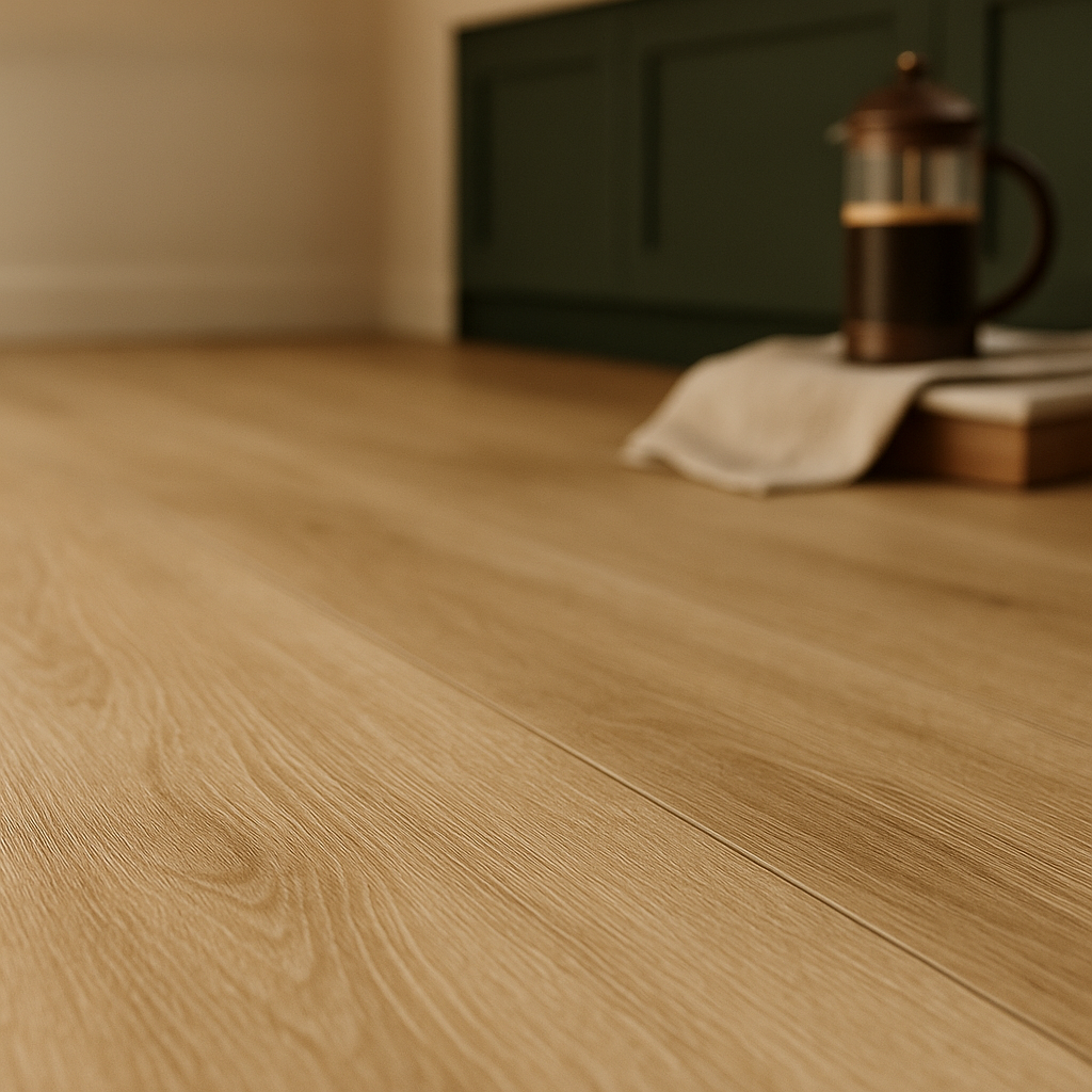 5mm Rigid Core LVT Flooring in Sunbleached Oak Finish - detail view