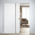 Premium 5 Panel Telescopic Pocket Door System with Wooden Jamb Kit, Maintenance-Free Track, and 15-Year Guarantee