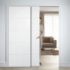 Premium 5 Panel Telescopic Pocket Door System with Wooden Jamb Kit, Maintenance-Free Track, and 15-Year Guarantee