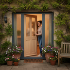 Premium Unfinished Hardwood External Door with 4 Panels and 2 Light Obscure Glass for Custom Finishing - Image 2