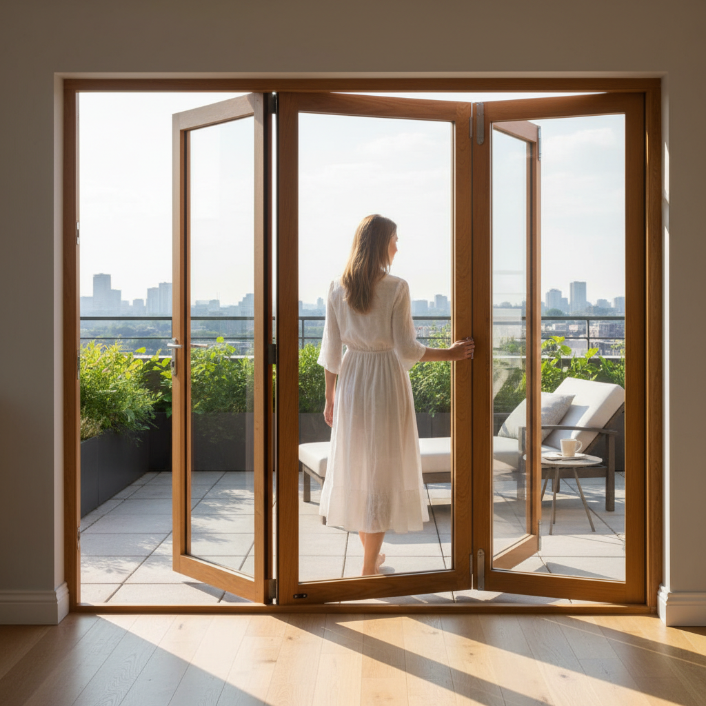 Premium 6FT Slimline External Bifold Door Set with Low E Coated Double Glazing and Reversible Fitting