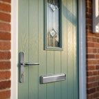 Pre-Hung Chartwell Green Composite Front Door Set with Venice Glass - detail view