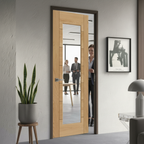 Premium Internal Oak Unfinished 30 Minute Fire Door with Clear Glazing for Modern Interiors
