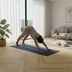 Premium 5mm Anti-Microbial UV Coated Rigid Core Vinyl Flooring with Herringbone Pattern and Waterproof Capabilities for Residential and Commercial Use