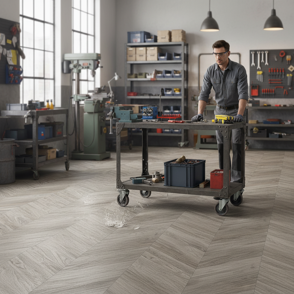 Premium 8mm Water-resistant Grey Chevron Laminate Flooring - High-Performance for Modern Homes