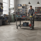 Premium 8mm Water-resistant Grey Chevron Laminate Flooring - High-Performance for Modern Homes