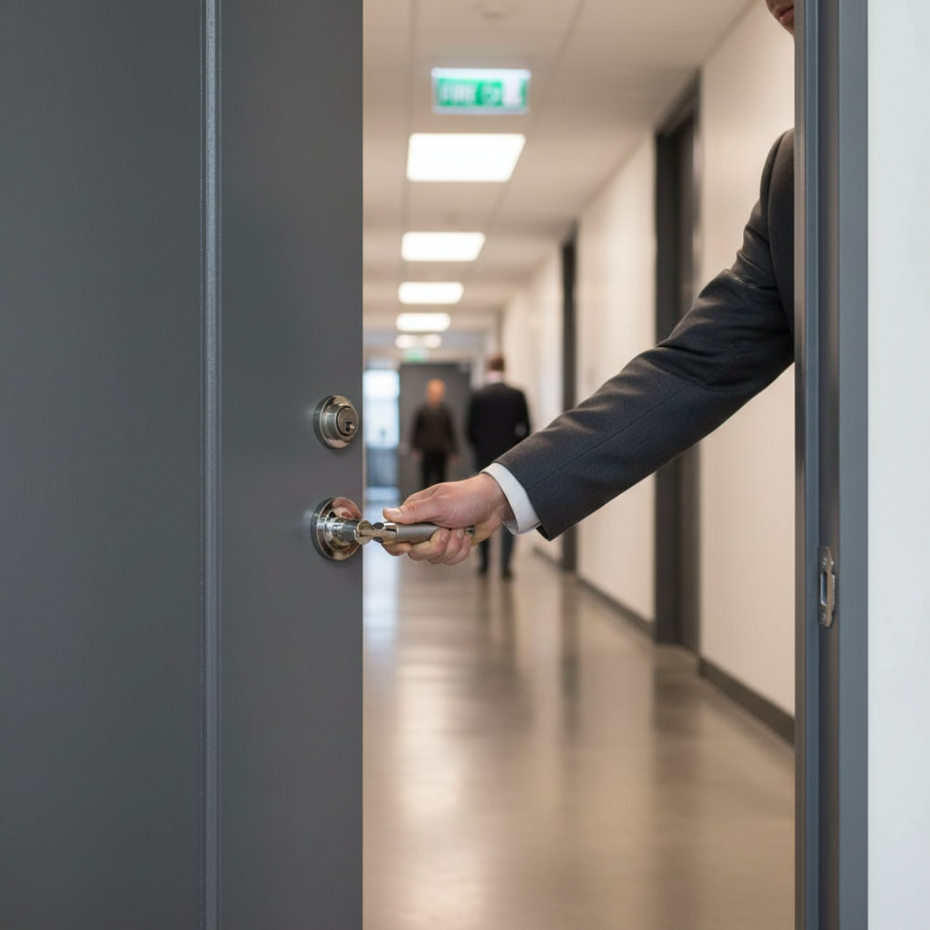 Premium Round Lever Fire Door Handle Set with Satin and Polished Chrome Finish, Includes Hinges and Tubular Latch - Image 2