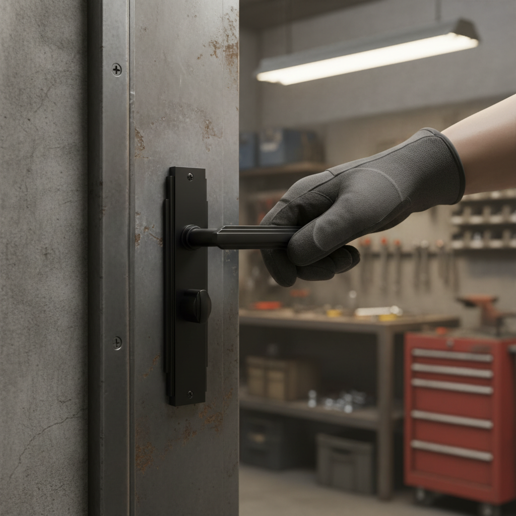 Premium Matt Black Bathroom Lock Handle with Straight Lever Design and 10 Year Guarantee